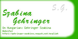 szabina gehringer business card